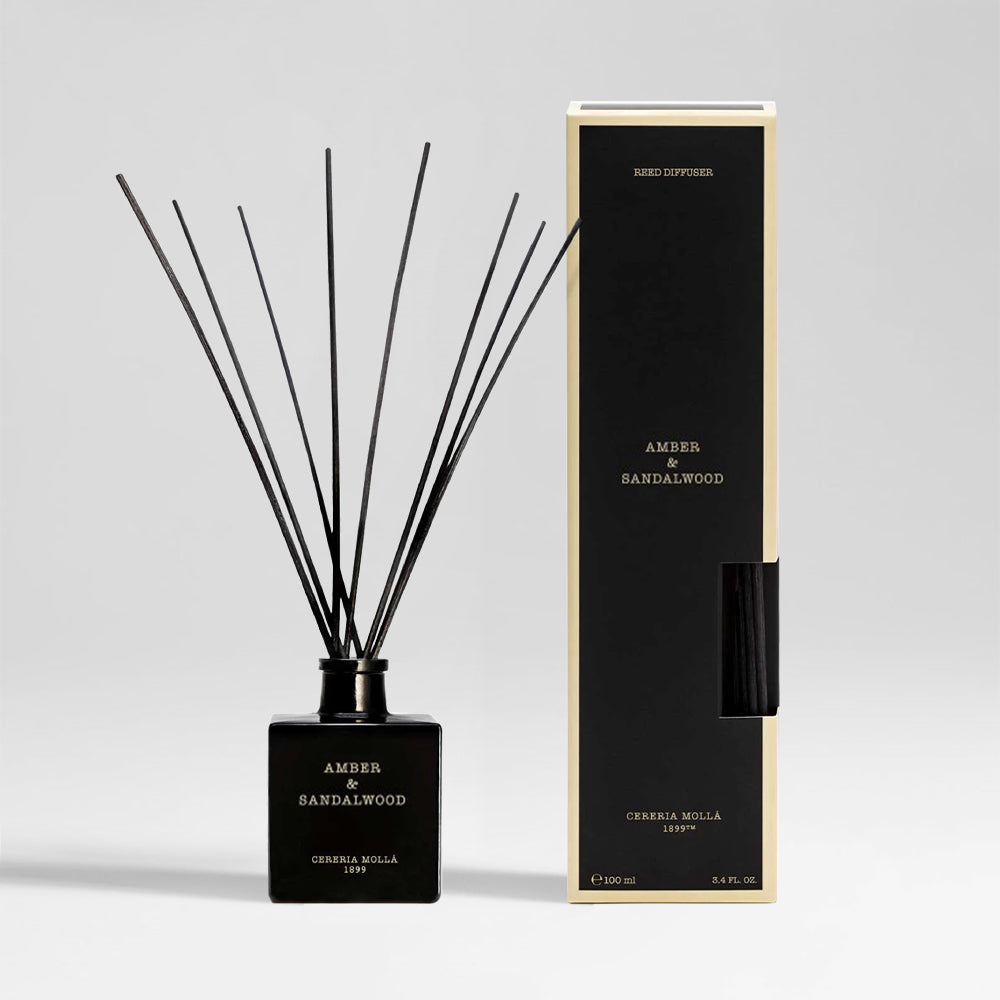Namų kvapų difuzorius su lazdelėmis "Amber & Sandalwood"