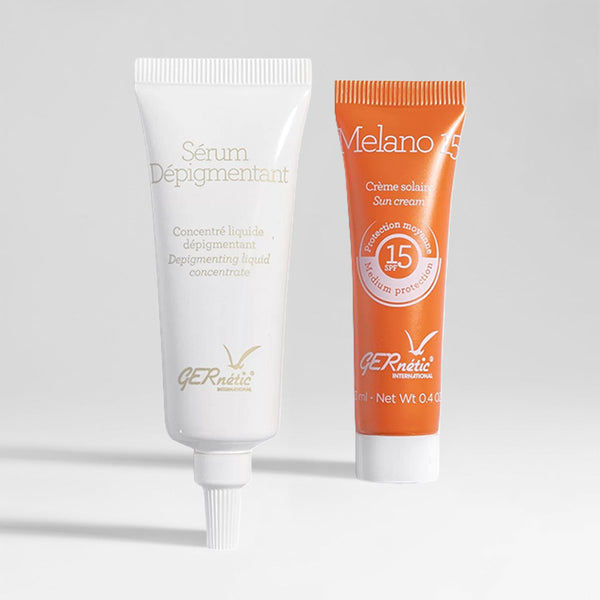 Šviesinimasis serumas + apsauga nuo saulės Melano 15